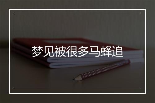 梦见被很多马蜂追