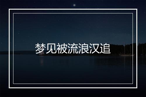 梦见被流浪汉追