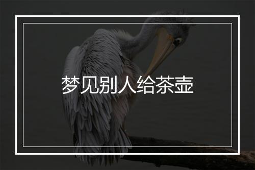 梦见别人给茶壶