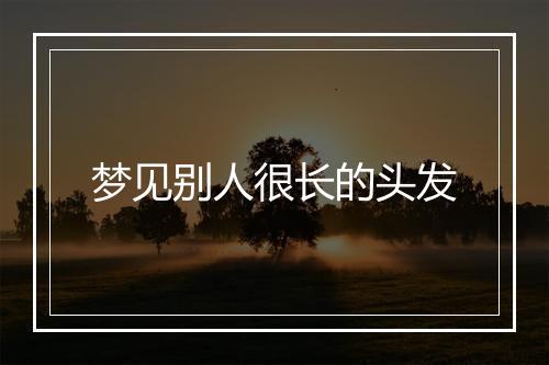 梦见别人很长的头发