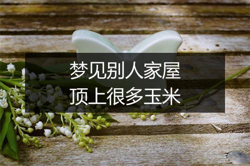 梦见别人家屋顶上很多玉米