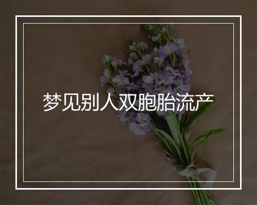 梦见别人双胞胎流产