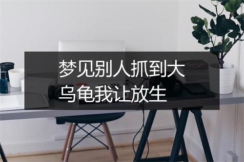 梦见别人抓到大乌龟我让放生