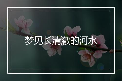 梦见长清澈的河水