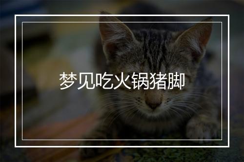 梦见吃火锅猪脚