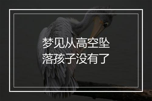 梦见从高空坠落孩子没有了