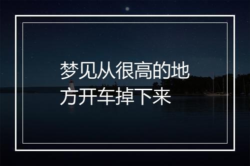 梦见从很高的地方开车掉下来