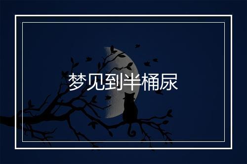 梦见到半桶尿