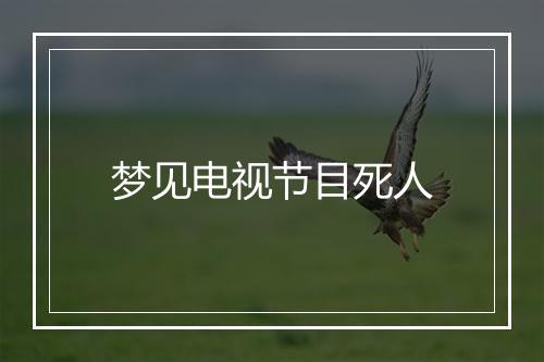 梦见电视节目死人