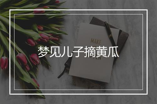 梦见儿子摘黄瓜