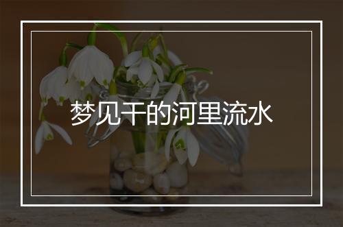 梦见干的河里流水