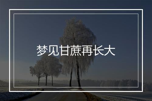 梦见甘蔗再长大