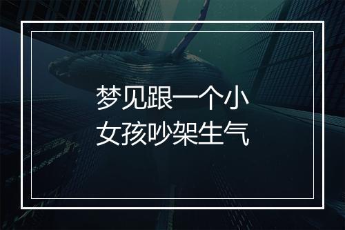 梦见跟一个小女孩吵架生气