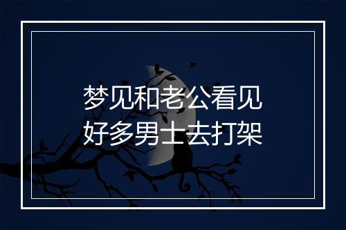 梦见和老公看见好多男士去打架