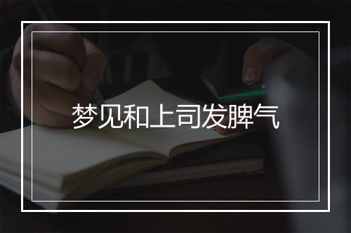 梦见和上司发脾气