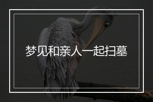 梦见和亲人一起扫墓