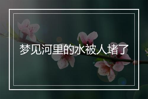 梦见河里的水被人堵了