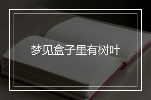 梦见盒子里有树叶