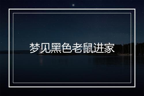 梦见黑色老鼠进家