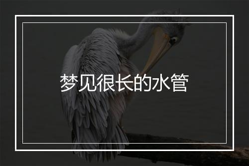 梦见很长的水管