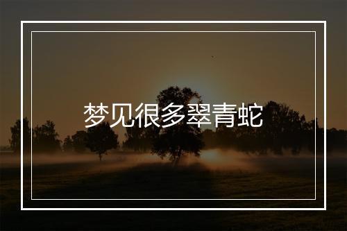 梦见很多翠青蛇