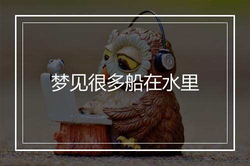 梦见很多船在水里