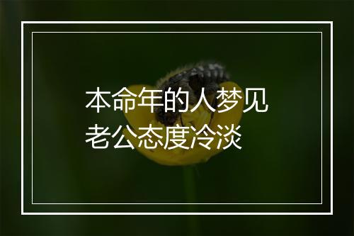 本命年的人梦见老公态度冷淡