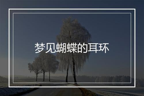 梦见蝴蝶的耳环