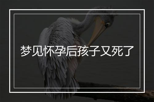 梦见怀孕后孩子又死了