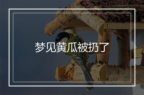 梦见黄瓜被扔了