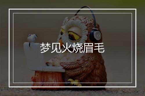 梦见火烧眉毛