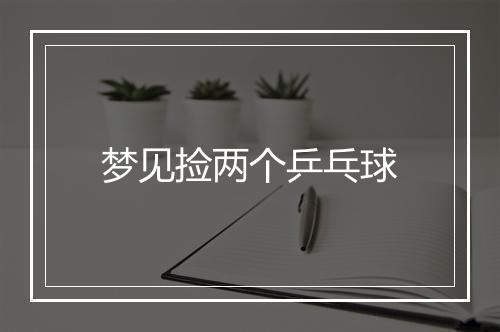 梦见捡两个乒乓球