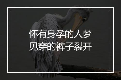 怀有身孕的人梦见穿的裤子裂开