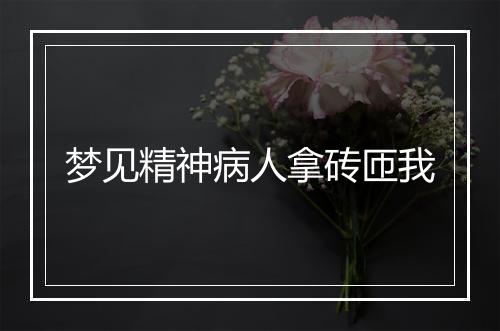 梦见精神病人拿砖匝我