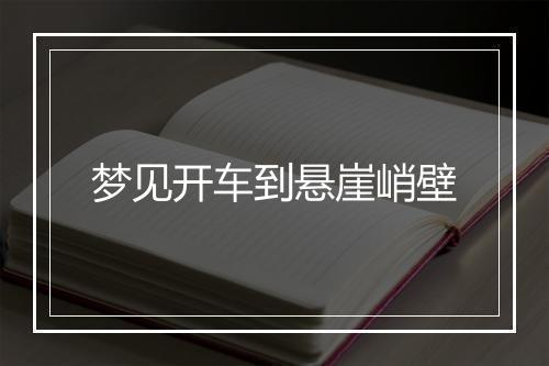 梦见开车到悬崖峭壁