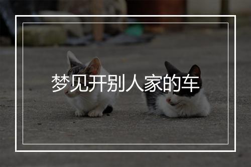 梦见开别人家的车