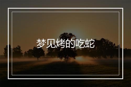 梦见烤的吃蛇