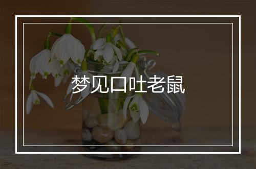 梦见口吐老鼠