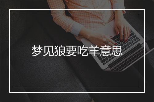 梦见狼要吃羊意思