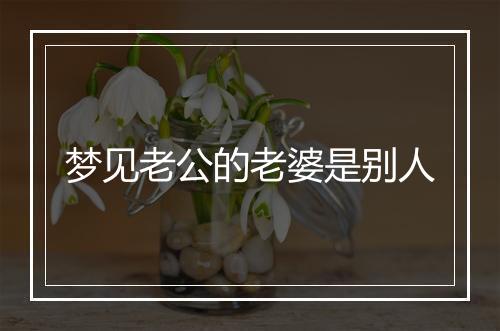 梦见老公的老婆是别人