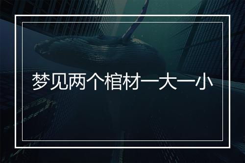 梦见两个棺材一大一小