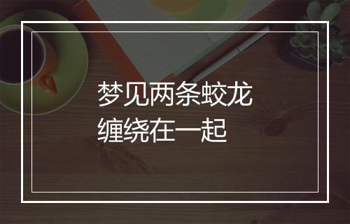 梦见两条蛟龙缠绕在一起