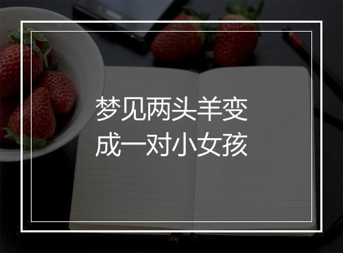 梦见两头羊变成一对小女孩