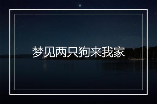 梦见两只狗来我家