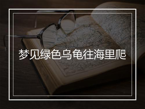 梦见绿色乌龟往海里爬