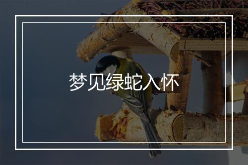 梦见绿蛇入怀