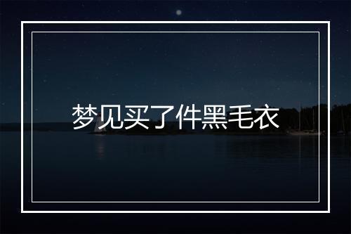 梦见买了件黑毛衣