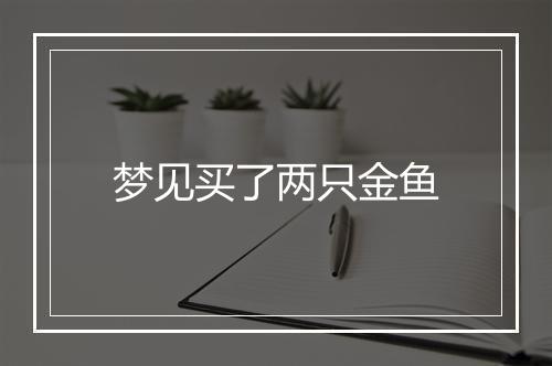 梦见买了两只金鱼