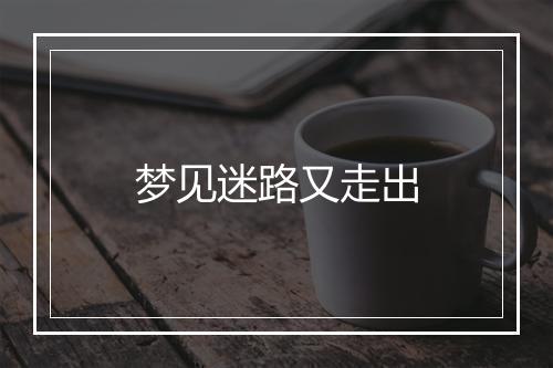 梦见迷路又走出