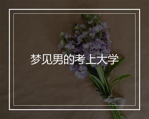 梦见男的考上大学